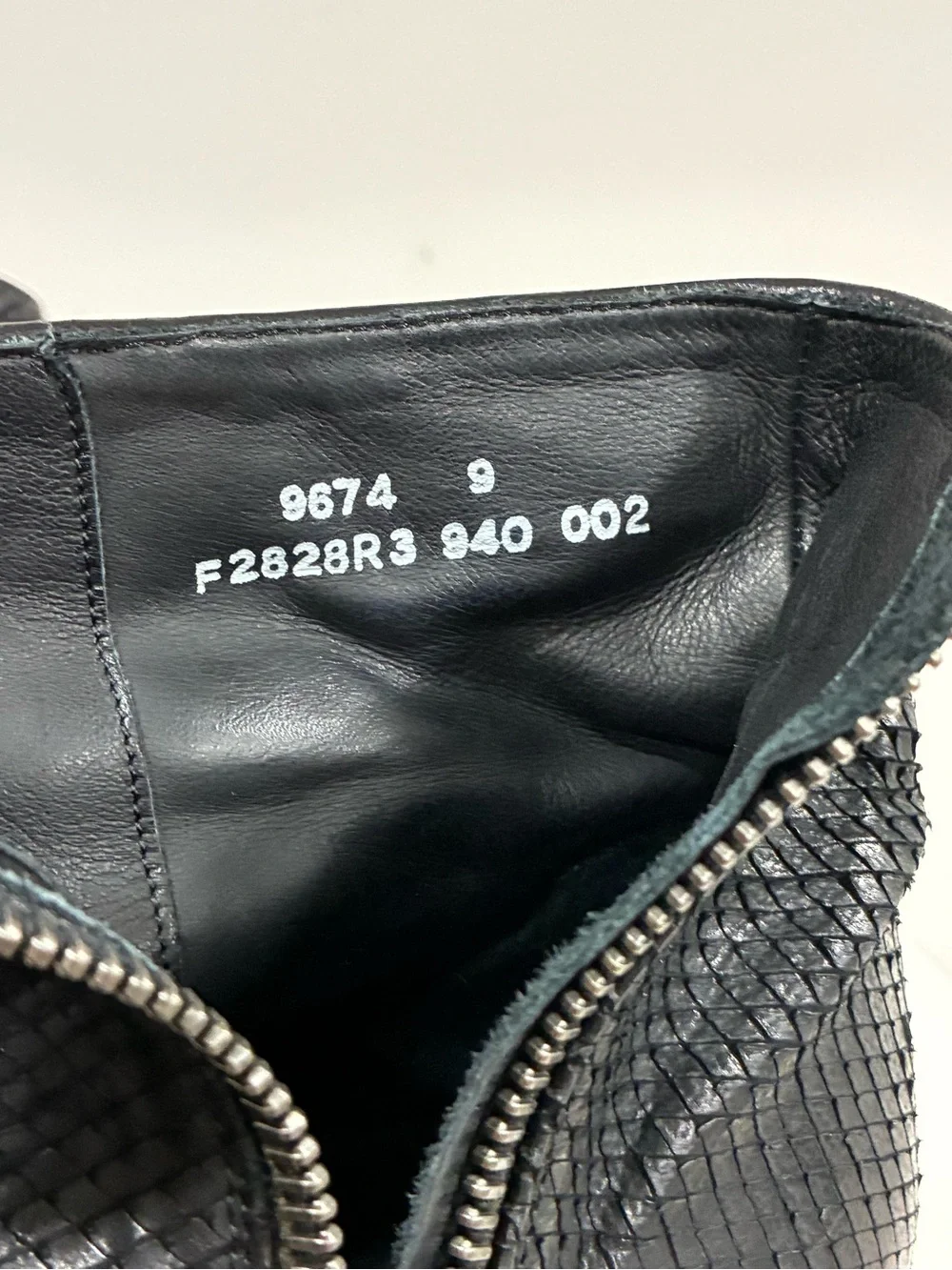 John Varvatos collection Keith Center Seam Zip Boot snake embossed Size 9 EU 42